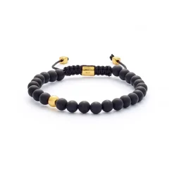 Alexander Lynggaard smykker Alexander Lynggaard ColorUp Onyx Matte 6mm Braided B00072 | Armbånd | Forgyldte Sølvsmykker