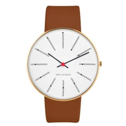 Arne Jacobsen Bankers 40mm 53108-2017G | Dame Dameure Med Rem | Dameure I Gulddouble
