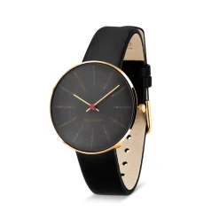 Arne Jacobsen Bankers 34mm 53109-1601G | Dame Dameure Med Rem | Dameure I Gulddouble