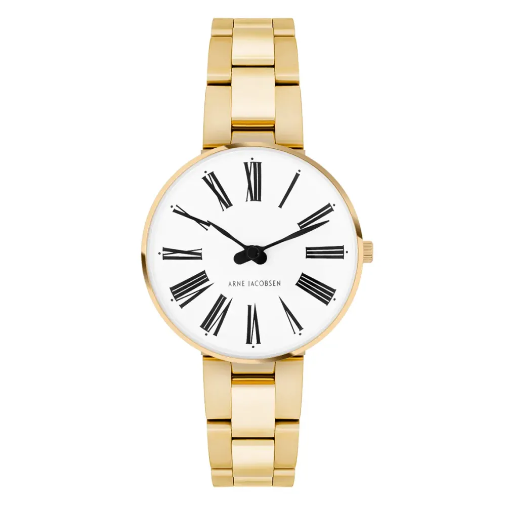 Arne Jacobsen Roman 30mm 53313-1429 | Dame Dameure Med Lænke | Dameure I Gulddouble