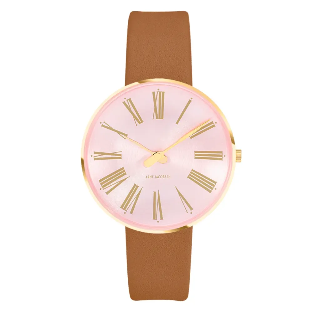 Arne Jacobsen Roman 34mm 53316-1617G | Dame Dameure Med Rem | Dameure I Gulddouble