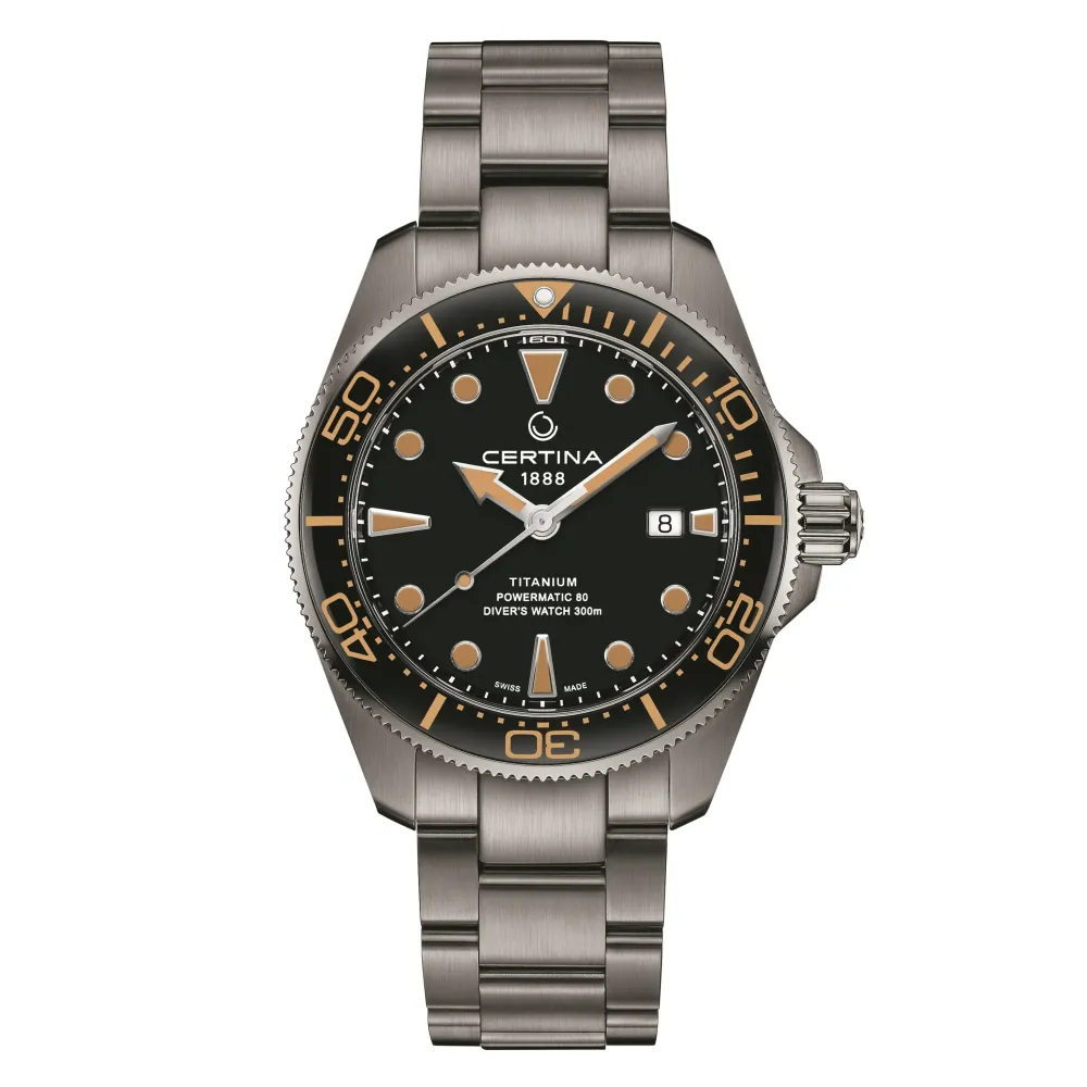 Certina ure Certina DS Action Diver 43mm Powermatic 80 C032.607.44.051.00 | Herreure Med Lænke | Herreure I Titanium