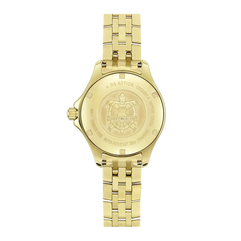 Certina ure Certina DS Action Lady Diamonds C032.051.33.046.00 | Dame Dameure Med Lænke | Dameure I Gulddouble
