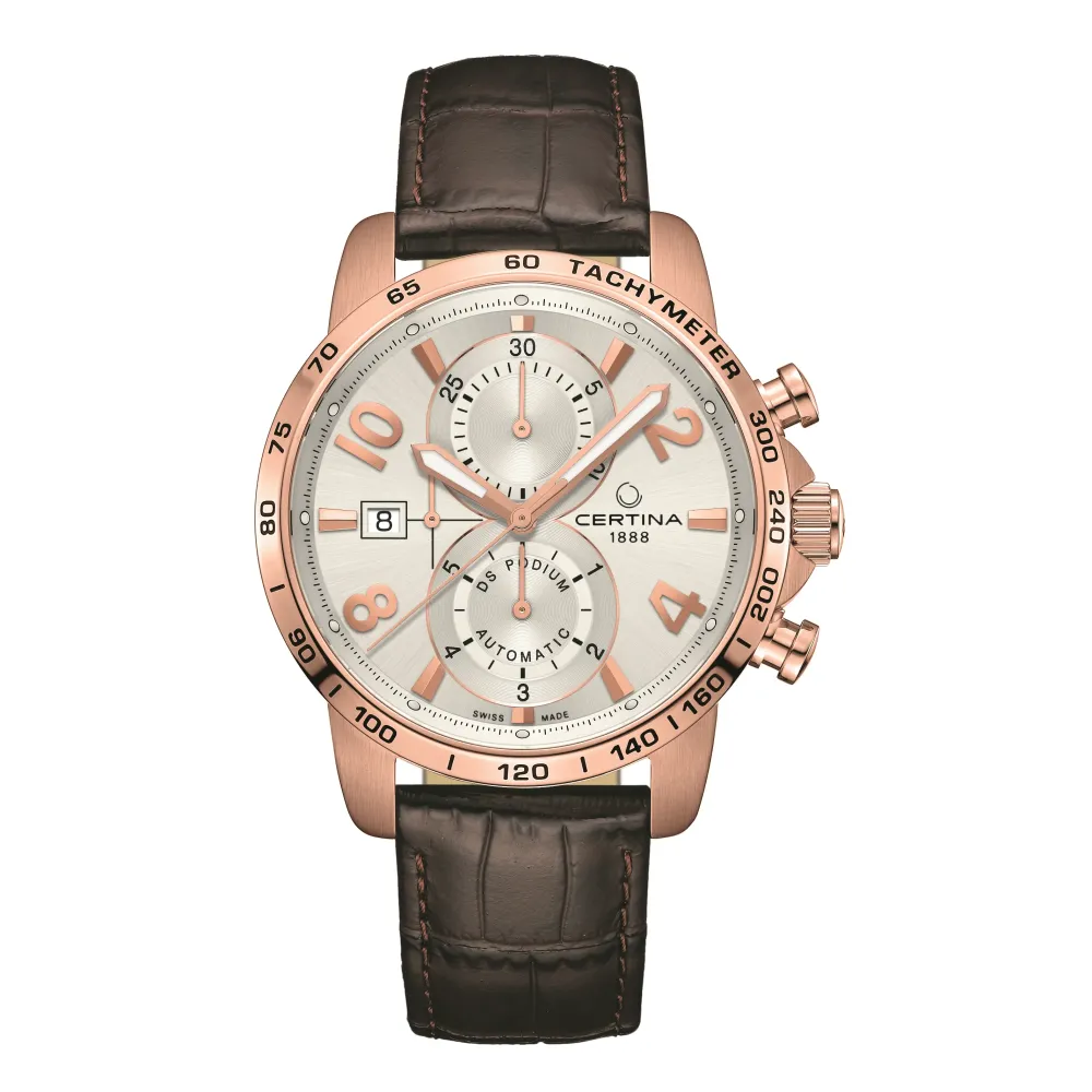 Certina ure Certina DS Podium Chronograph Automatic C034.427.36.037.00 | Herreure Med Rem | Herreure I Gulddouble