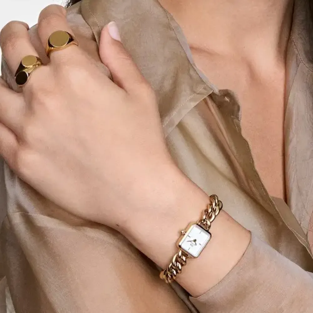 Daniel Wellington ure Daniel Wellington Petite Chain 18mm DW00100836 | Dame Dameure Med Lænke | Dameure I Gulddouble