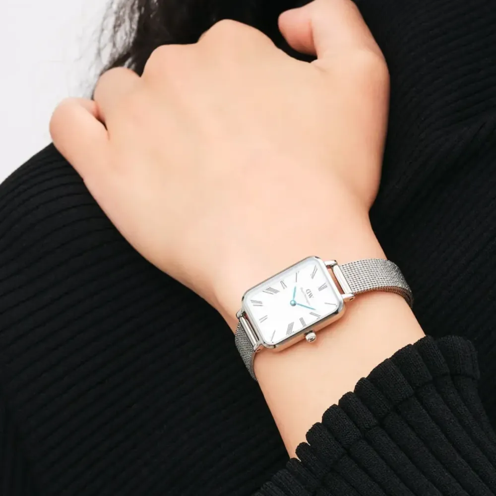 Daniel Wellington ure Daniel Wellington Quadro Roman 20mm DW00100690 | Dame Dameure Med Lænke | Dameure I Stål