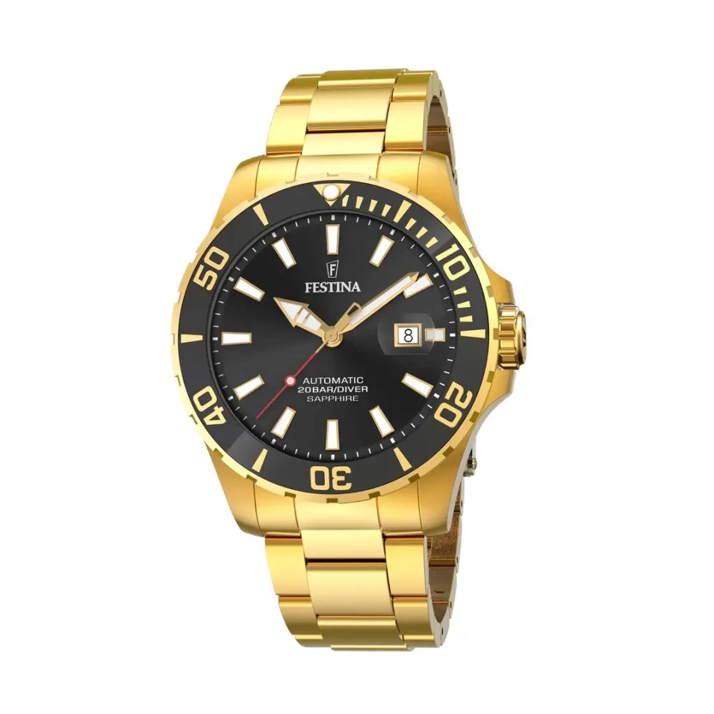 Festina ure Festina Automatic Diver F20533/2 | Herreure Med Lænke | Herreure I Gulddouble