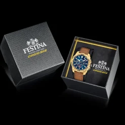 Festina ure Festina Chrono Bike F20728/1 | Herreure Med Rem | Herreure I Gulddouble