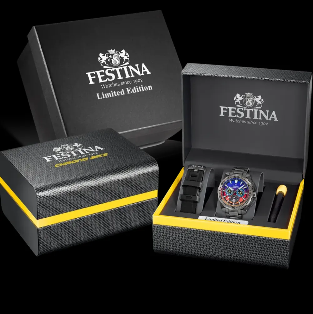 Festina ure Festina Chrono Bike Limited Danmark Edition F20731/2S | Herreure Med Rem | Herreure Med Lænke