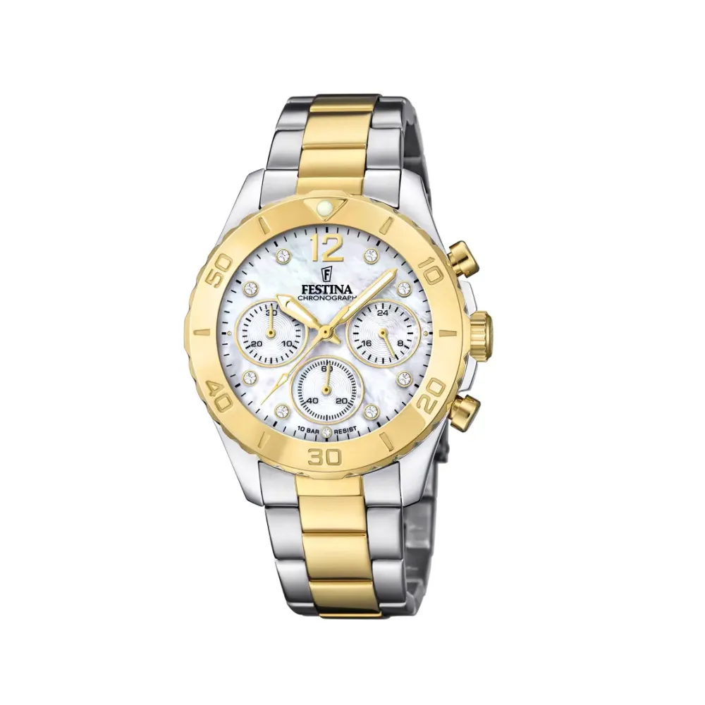 Festina ure Festina Chrono F20604/1 | Dame Dameure Med Lænke | Dameure I Bicolor