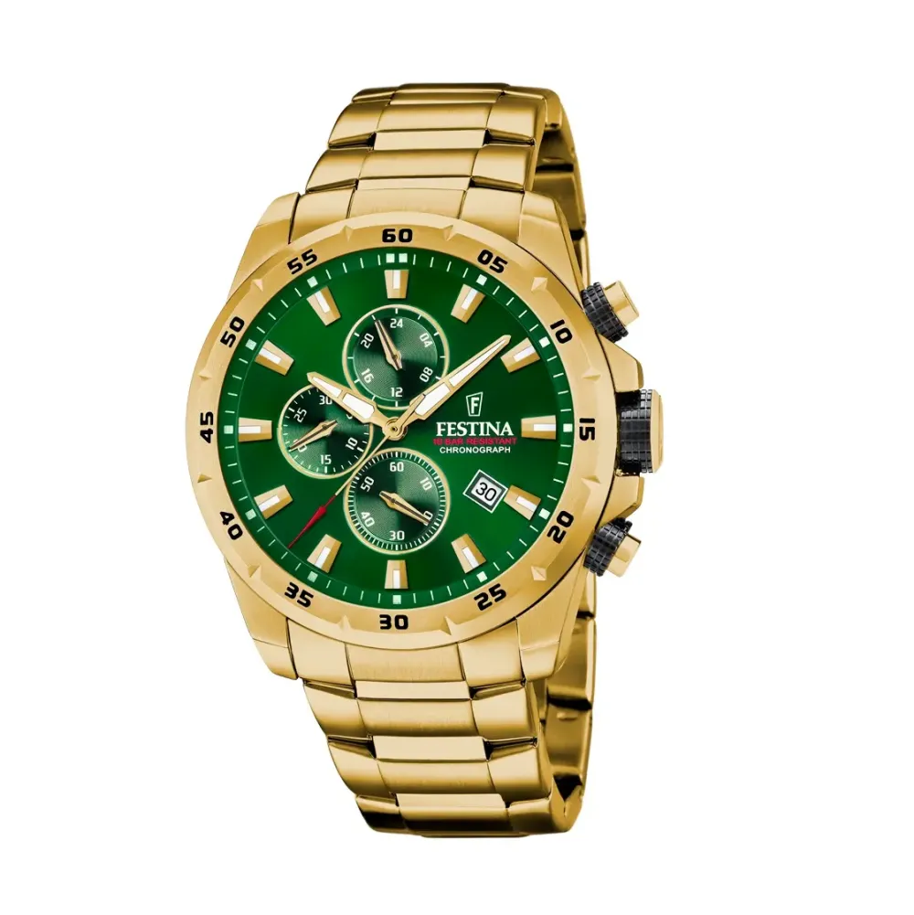 Festina ure Festina Chronograph F20541/3 | Herreure Med Lænke | Herreure I Gulddouble