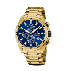 Festina ure Festina Chronograph F20541/2 | Herreure I Gulddouble | Herreure Med Lænke