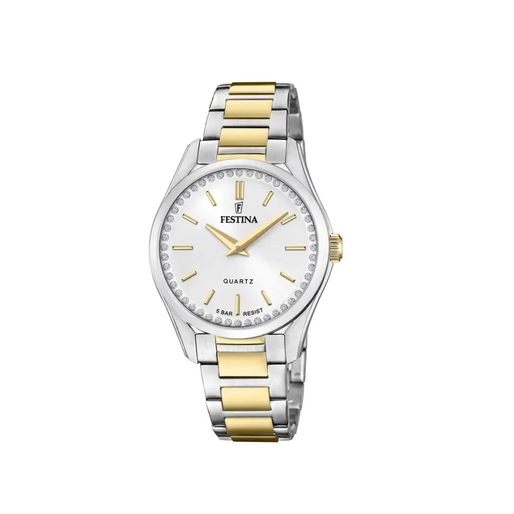 Festina ure Festina Mademoiselle F20619/1 | Dame Dameure Med Lænke | Dameure I Bicolor