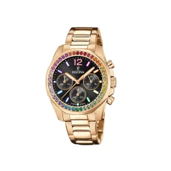 Festina ure Festina Rainbow F20639/3 | Dame Dameure Med Lænke | Dameure I Gulddouble