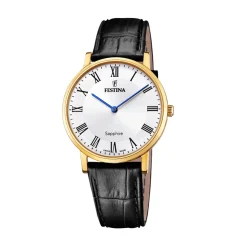 Festina ure Festina Swiss Made F20016/4 | Herreure Med Rem | Herreure I Gulddouble