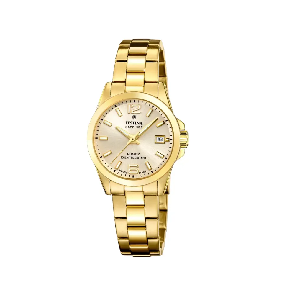 Festina ure Festina Swiss Made F20050/2 | Dame Dameure Med Lænke | Dameure I Gulddouble