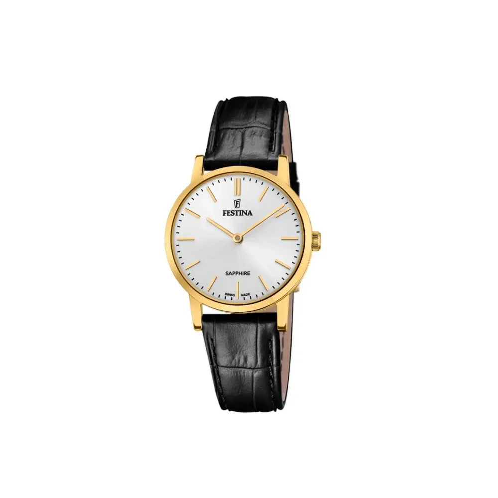 Festina ure Festina Swiss Made F20017/1 | Dame Dameure Med Rem | Dameure I Gulddouble