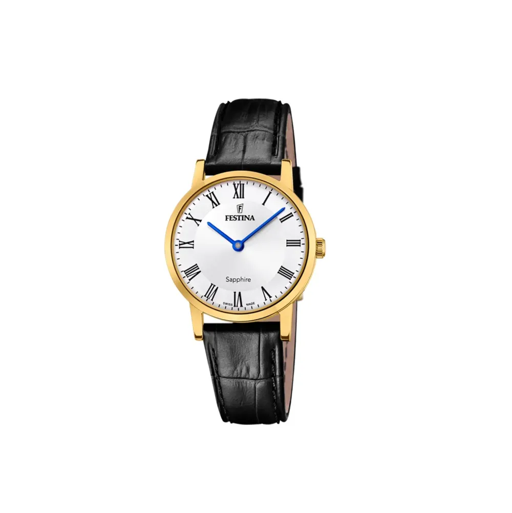 Festina ure Festina Swiss Made F20017/4 | Dame Dameure Med Rem | Dameure I Gulddouble