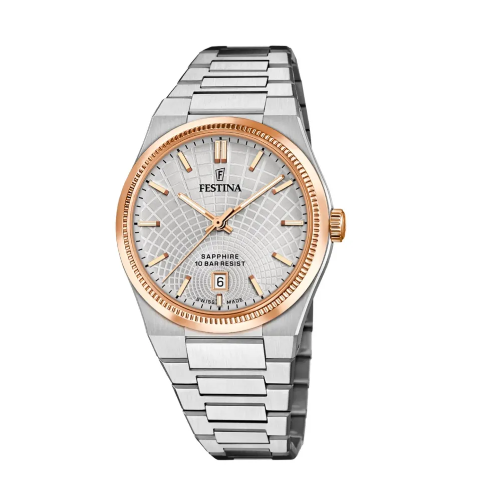 Festina ure Festina Swiss Made Rivé F20065/1 | Herreure Med Lænke | Herreure I Stål