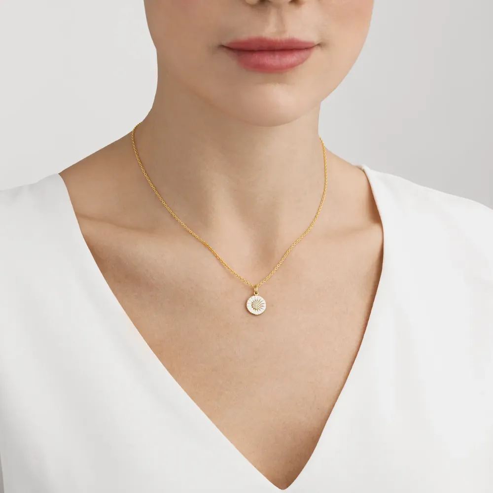 Georg Jensen Daisy halskæde m/diamanter 10010533 | Halskæder | Forgyldte Sølvsmykker