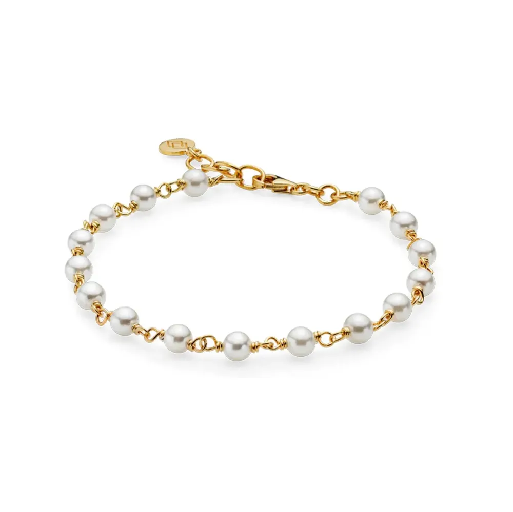 Izabel Camille smykker Izabel Camille Miss Pearl armbånd A3112GSWHITE | Armbånd | Forgyldte Sølvsmykker
