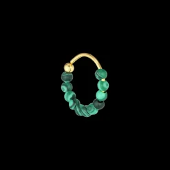 Jane Kønig smykker Jane Kønig Bermuda Malachite Twist ørering BTW02-SS22-G | Øreringe | Forgyldte Sølvsmykker