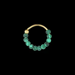 Jane Kønig smykker Jane Kønig Bermuda Malachite Twist ørering BTW02-SS22-G | Øreringe | Forgyldte Sølvsmykker