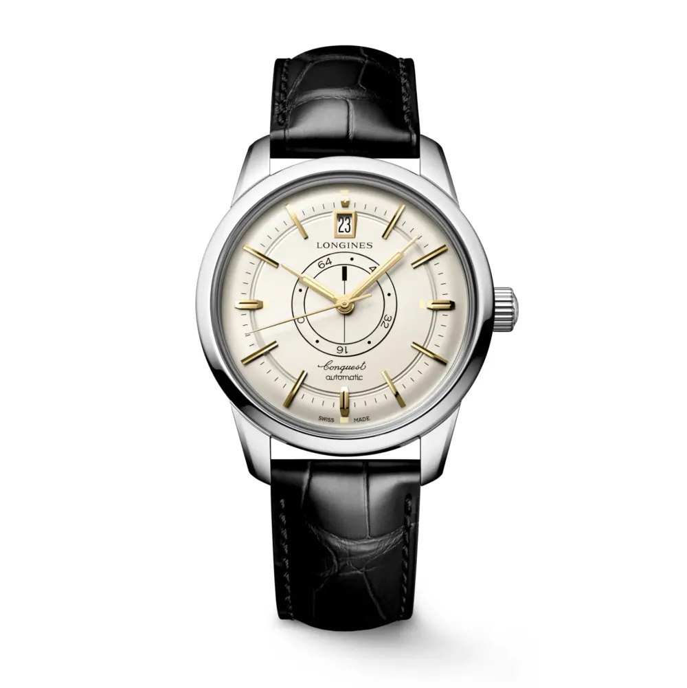 Longines Conquest Heritage 38mm L1.648.4.78.2 | Herreure Med Rem | Herreure I Stål