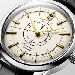 Longines Conquest Heritage 38mm L1.648.4.78.2 | Herreure Med Rem | Herreure I Stål