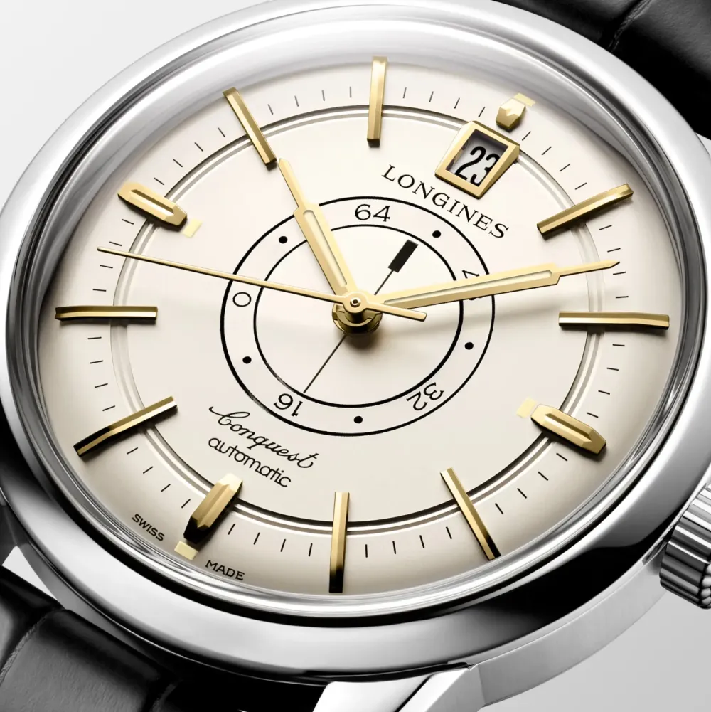 Longines Conquest Heritage 38mm L1.648.4.78.2 | Herreure Med Rem | Herreure I Stål