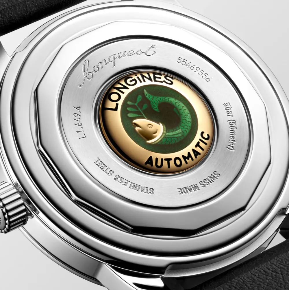 Longines Conquest Heritage 38mm L1.649.4.52.2 | Herreure Med Rem | Herreure I Stål