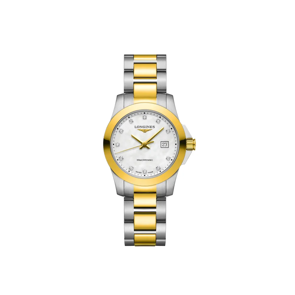 Longines Conquest 29,5mm L3.376.3.87.7 | Dame Dameure Med Lænke | Dameure I Bicolor
