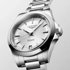 Longines Conquest 34mm L3.430.4.72.6 | Dame Dameure Med Lænke | Dameure I Stål