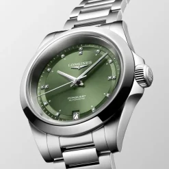 Longines Conquest 34mm L3.430.4.07.6 | Dame Dameure Med Lænke | Dameure I Stål