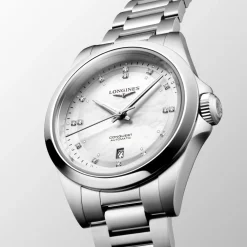 Longines Conquest 30mm L3.320.4.87.6 | Dame Dameure Med Lænke | Dameure I Stål