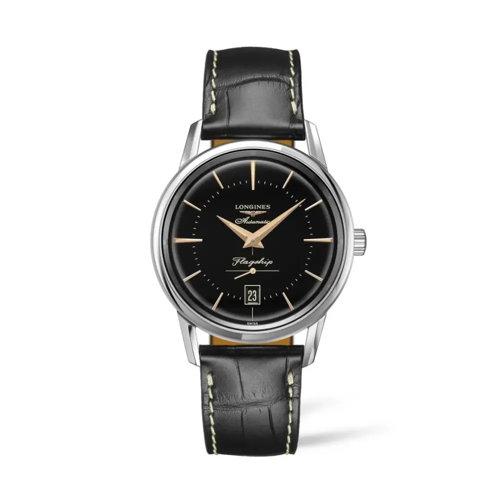 Longines Heritage Classic 38,5mm L4.795.4.58.0 | Herreure Med Rem | Herreure I Stål