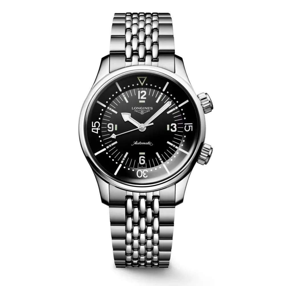Longines Heritage Legend Diver 39mm L3.764.4.50.7 | Herreure Med Lænke | Herreure I Stål