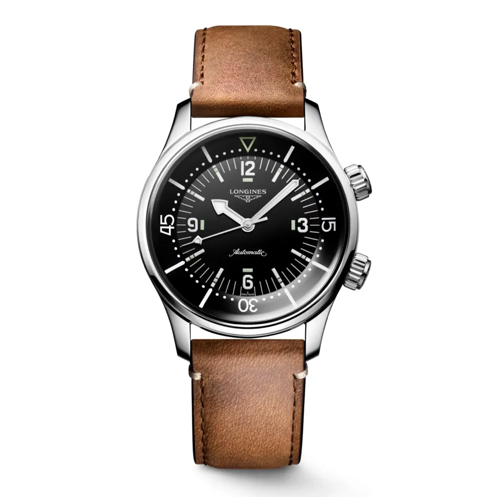 Longines Heritage Legend Diver 39mm L3.764.4.50.0 | Herreure Med Rem | Herreure I Stål
