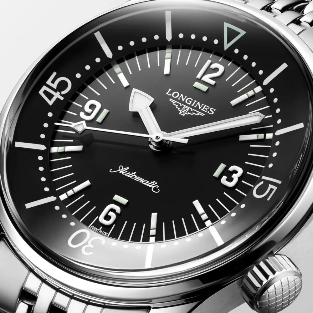 Longines Heritage Legend Diver 39mm L3.764.4.50.7 | Herreure Med Lænke | Herreure I Stål