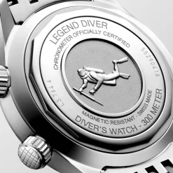 Longines Heritage Legend Diver 39mm L3.764.4.06.6 | Herreure Med Lænke | Herreure I Stål