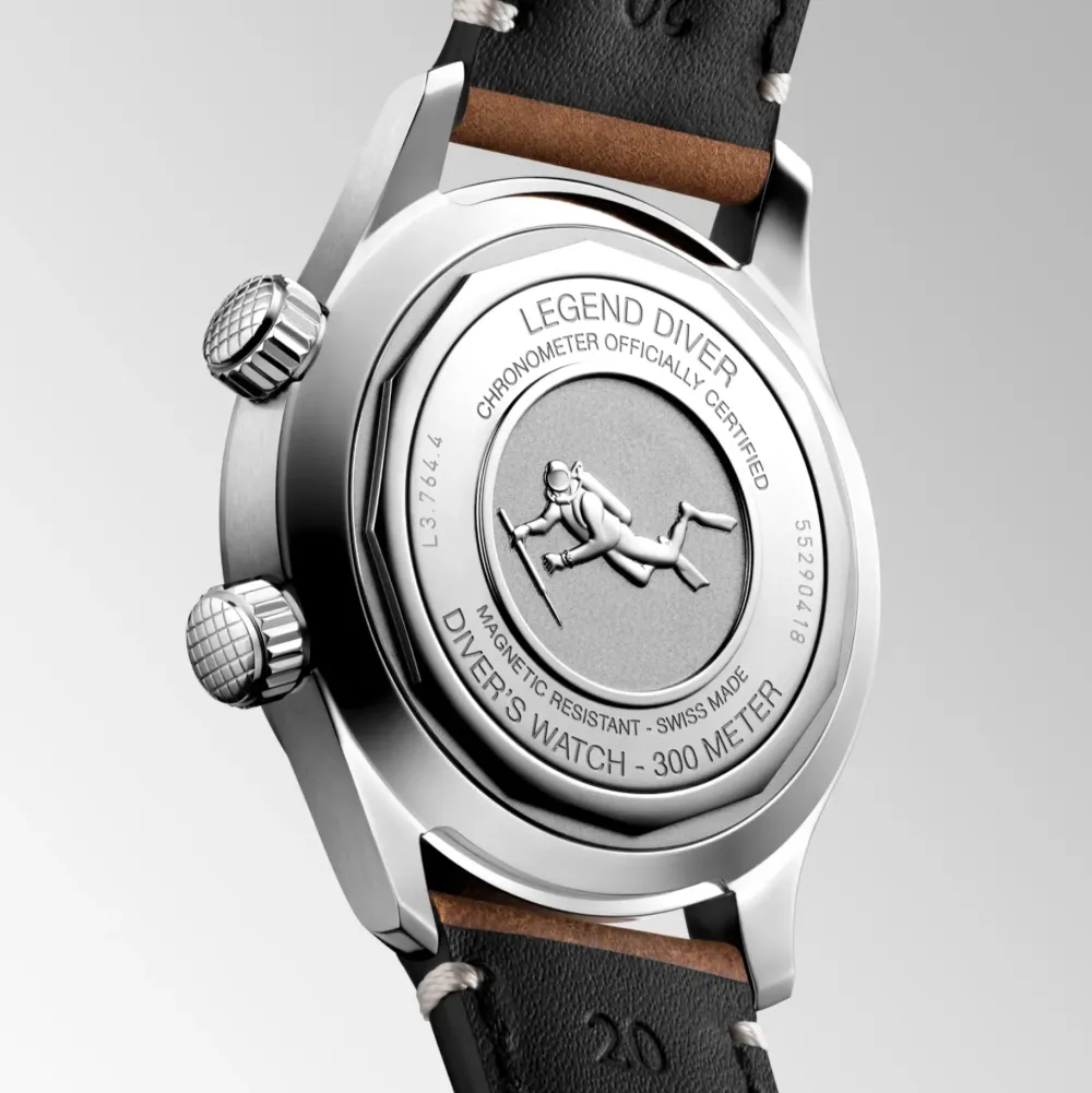 Longines Heritage Legend Diver 39mm L3.764.4.50.0 | Herreure Med Rem | Herreure I Stål