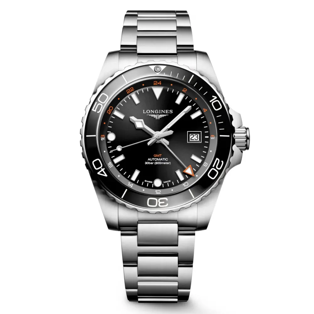 Longines HydroConquest GMT 43mm L3.890.4.56.6 | Herreure Med Lænke | Herreure I Stål