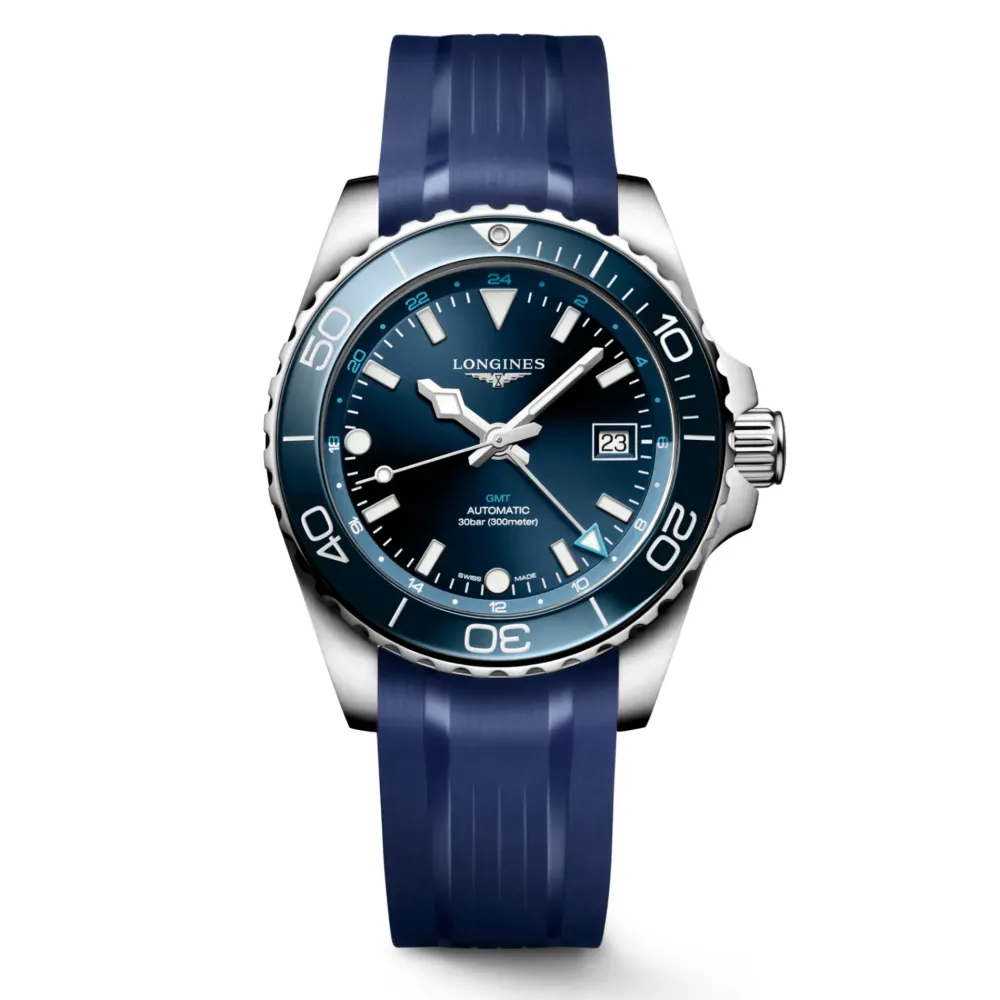 Longines HydroConquest GMT 41mm L3.790.4.96.9 | Herreure Med Rem | Herreure I Stål