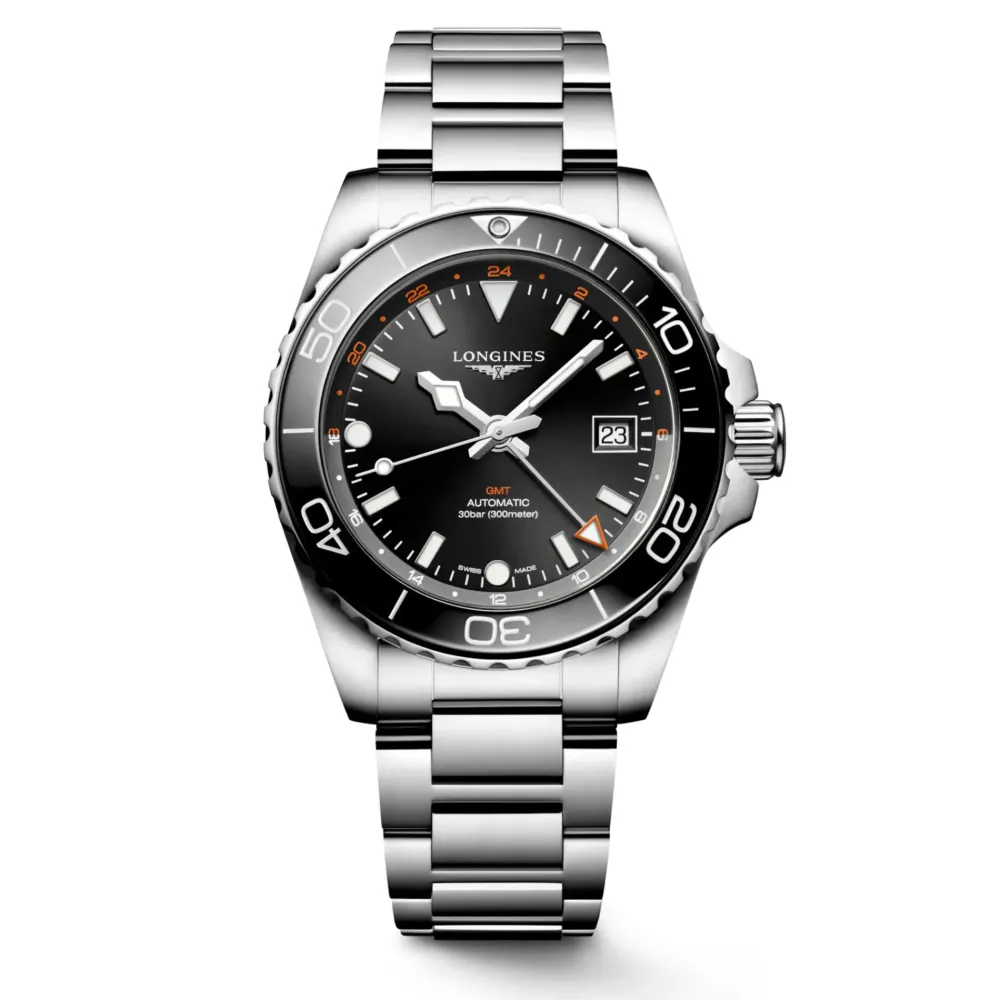 Longines HydroConquest GMT 41mm L3.790.4.56.6 | Herreure Med Lænke | Herreure I Stål