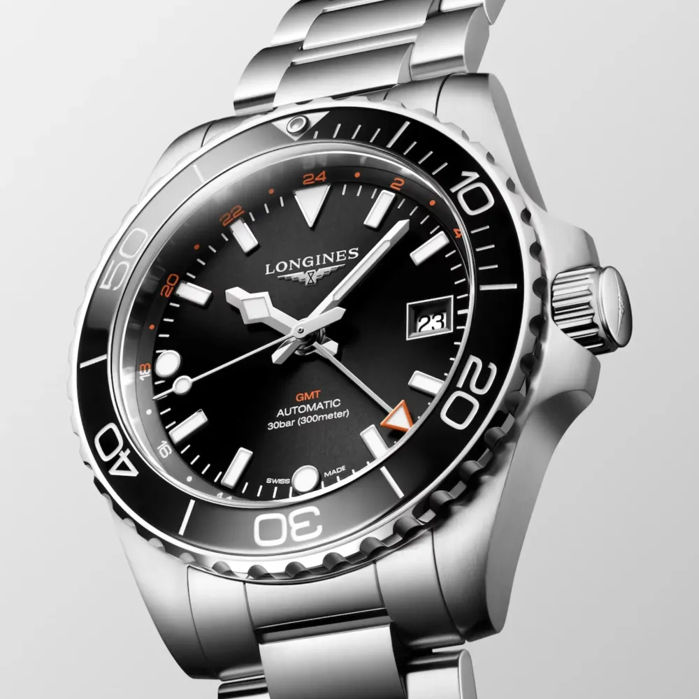 Longines HydroConquest GMT 41mm L3.790.4.56.6 | Herreure Med Lænke | Herreure I Stål
