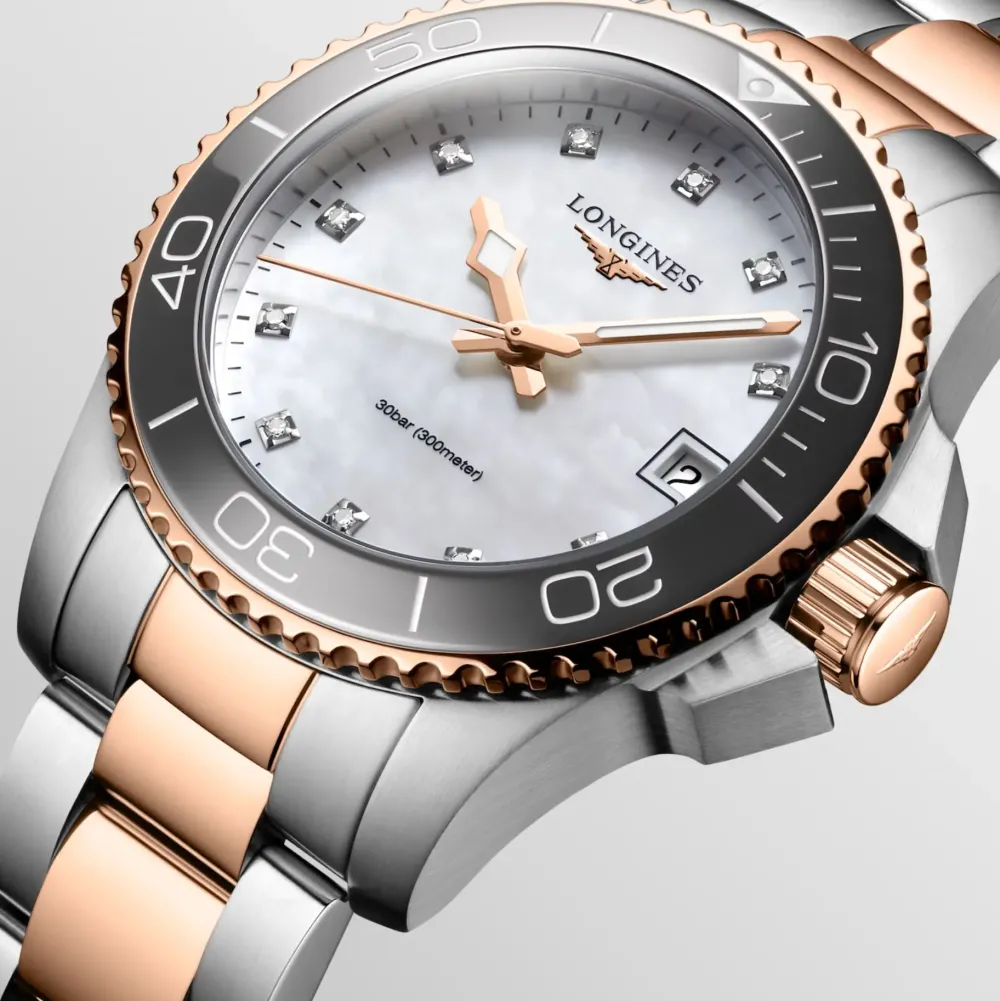 Longines HydroConquest 32mm L3.370.3.89.6 | Dame Dameure Med Lænke | Dameure I Bicolor