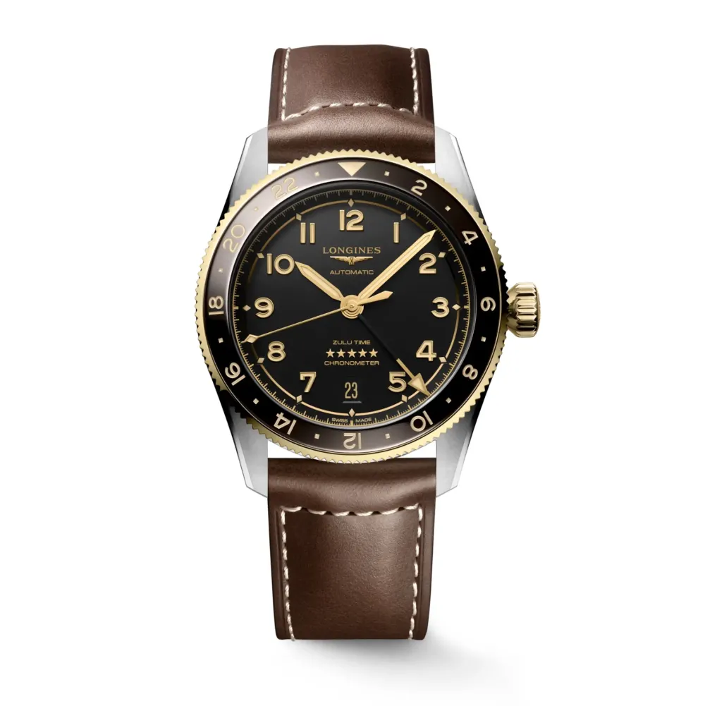 Longines Spirit Zulu Time 39mm L3.802.5.53.2 | Herreure Med Rem | Herreure I Bicolor
