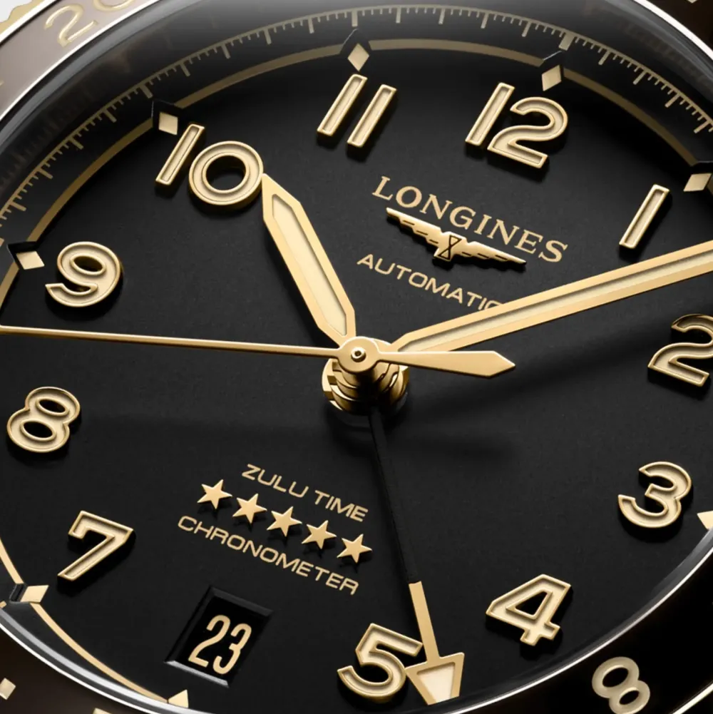 Longines Spirit Zulu Time 39mm L3.802.5.53.2 | Herreure Med Rem | Herreure I Bicolor
