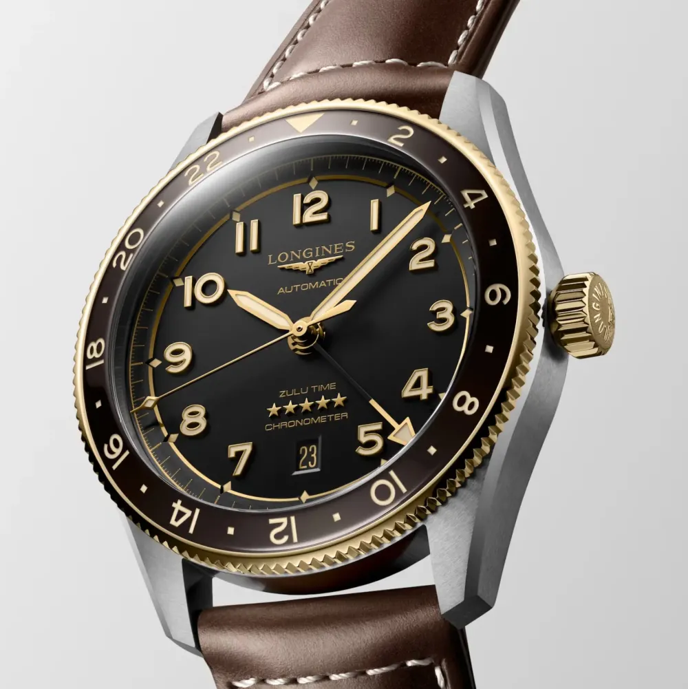 Longines Spirit Zulu Time 42mm L3.812.5.53.2 | Herreure Med Rem | Herreure I Stål