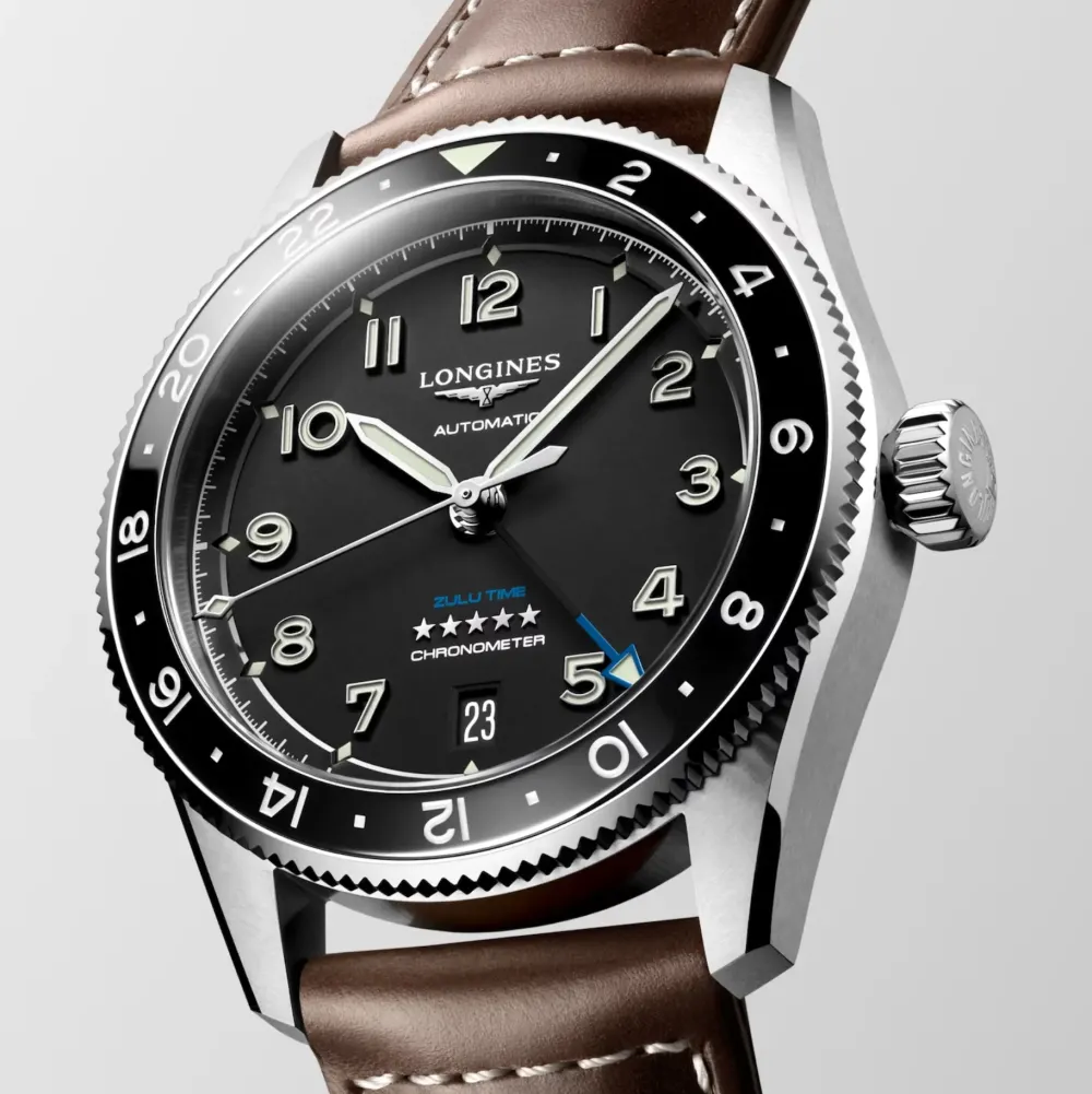 Longines Spirit Zulu Time 39mm L3.802.4.53.2 | Herreure Med Rem | Herreure I Stål